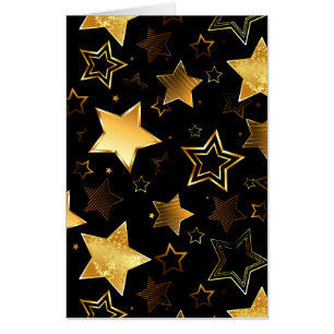 Seamless pattern with Golden Stars Card
