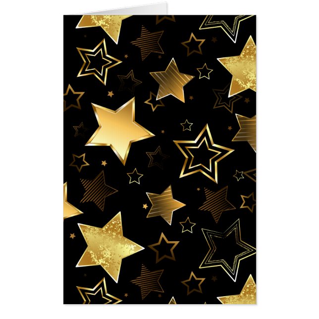Seamless pattern with Golden Stars Card (Front)