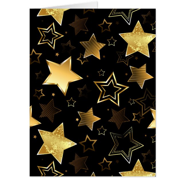 Seamless pattern with Golden Stars Card (Front)