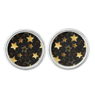 Seamless pattern with Golden Stars Cufflinks