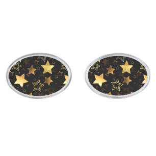 Seamless pattern with Golden Stars Cufflinks