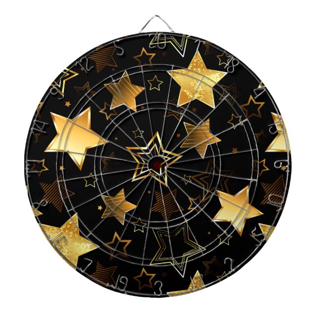 Seamless pattern with Golden Stars Dart Board (Front)