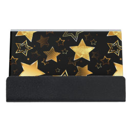 Seamless pattern with Golden Stars Desk Business Card Holder