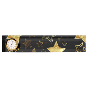 Seamless pattern with Golden Stars Desk Name Plate