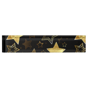 Seamless pattern with Golden Stars Desk Name Plate