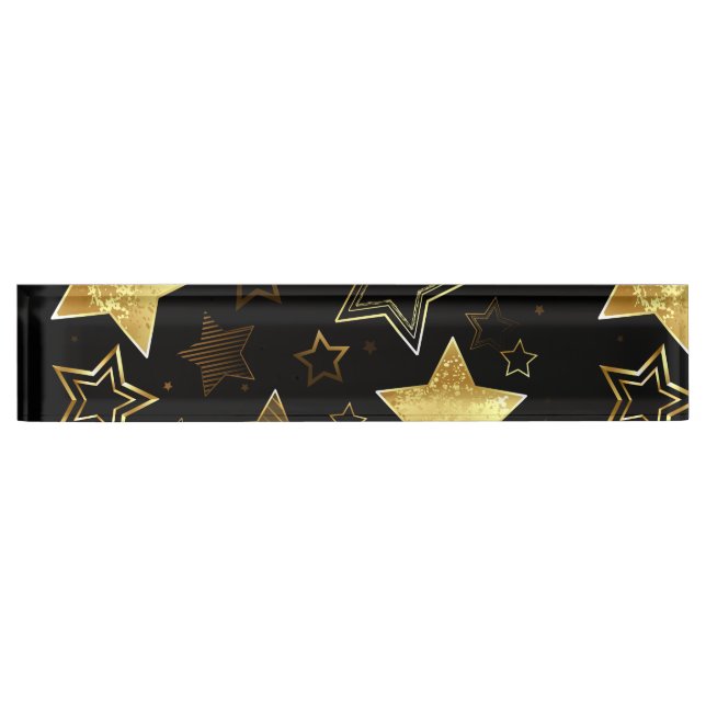 Seamless pattern with Golden Stars Desk Name Plate (Front)