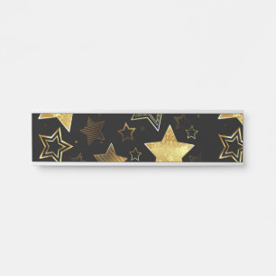 Seamless pattern with Golden Stars Door Sign