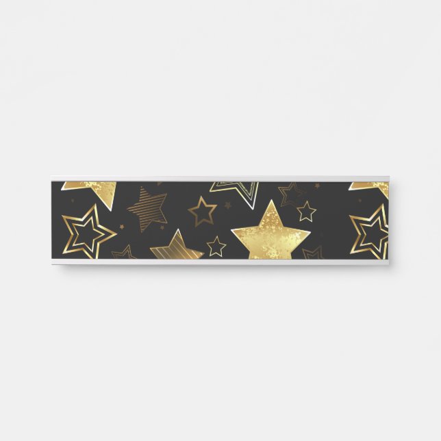 Seamless pattern with Golden Stars Door Sign (Front)