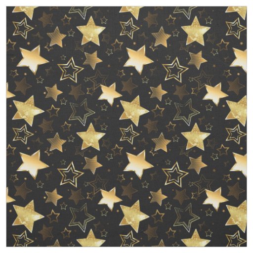 Seamless pattern with Golden Stars Fabric
