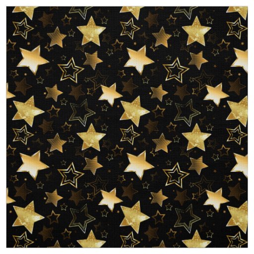 Seamless pattern with Golden Stars Fabric