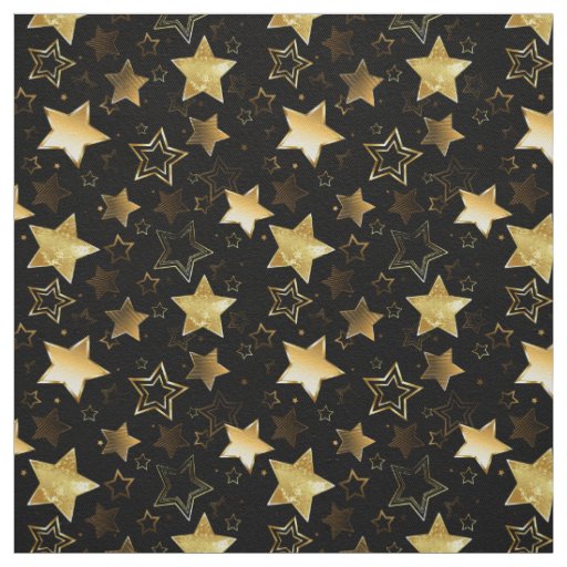 Seamless pattern with Golden Stars Fabric