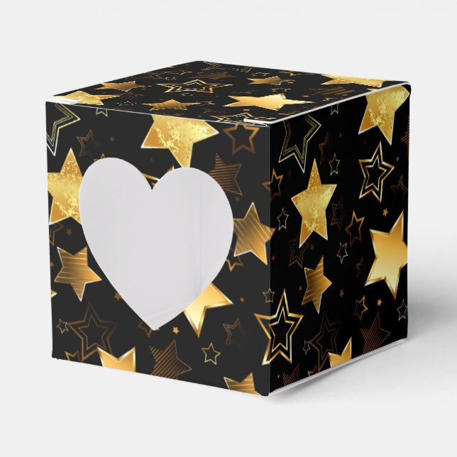 Seamless pattern with Golden Stars Favor Boxes (Front Side)