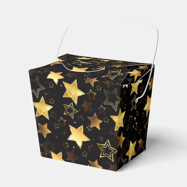 Seamless pattern with Golden Stars Favor Boxes (Front Side)