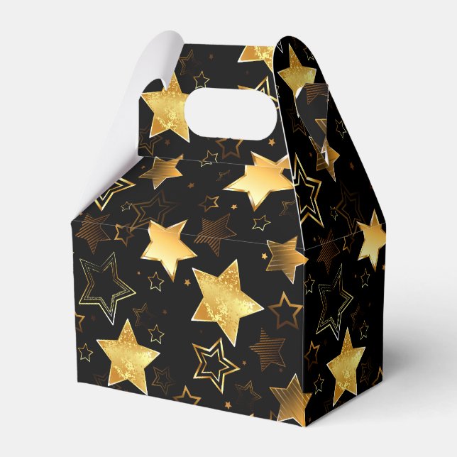 Seamless pattern with Golden Stars Favor Boxes (Front Side)
