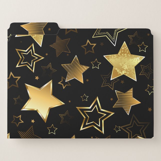 Seamless pattern with Golden Stars File Folder (Front Left)
