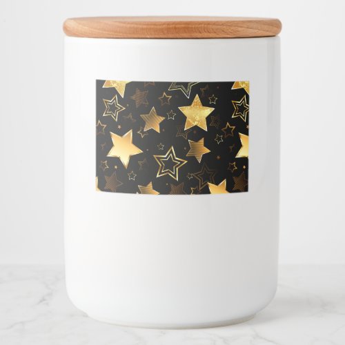 Seamless pattern with Golden Stars Food Label