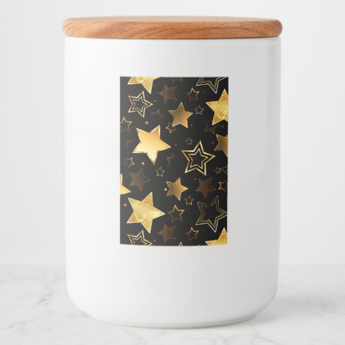 Seamless pattern with Golden Stars Food Label