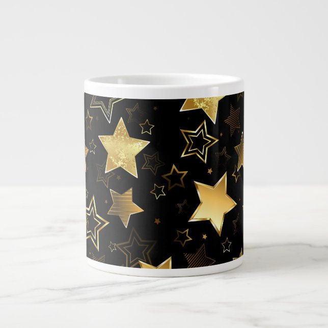 Seamless pattern with Golden Stars Giant Coffee Mug (Front)