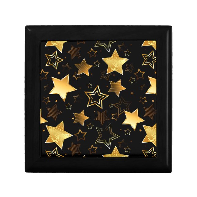 Seamless pattern with Golden Stars Gift Box (Front)