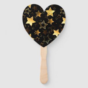 Seamless pattern with Golden Stars Hand Fan