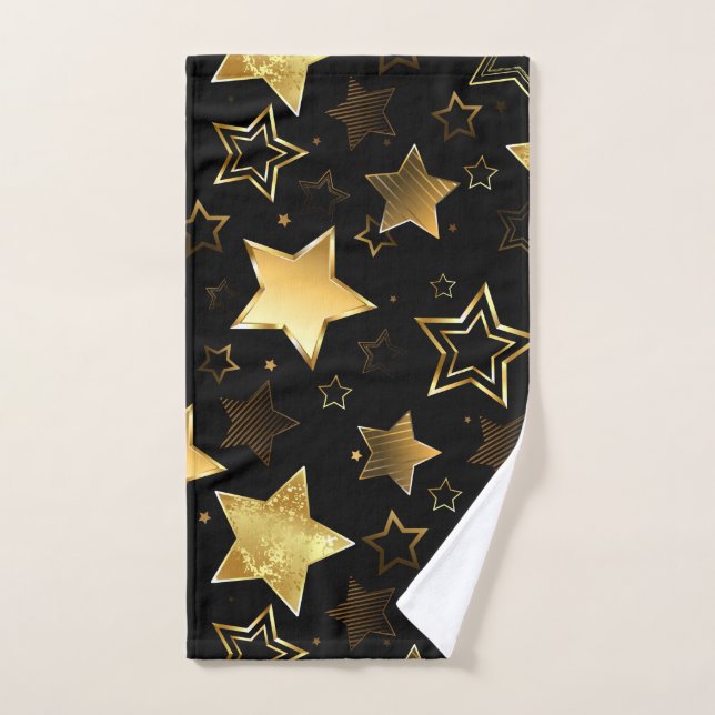 Seamless pattern with Golden Stars Hand Towel (Hand Towel)