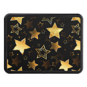 Seamless pattern with Golden Stars Hitch Cover