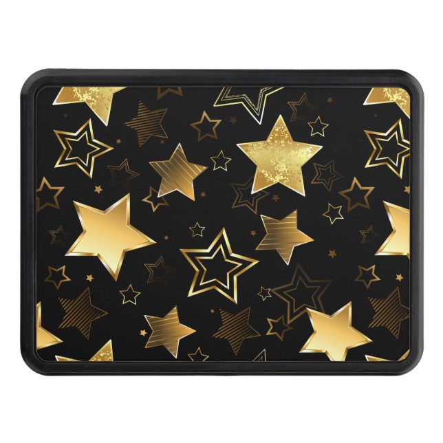 Seamless pattern with Golden Stars Hitch Cover (Front)