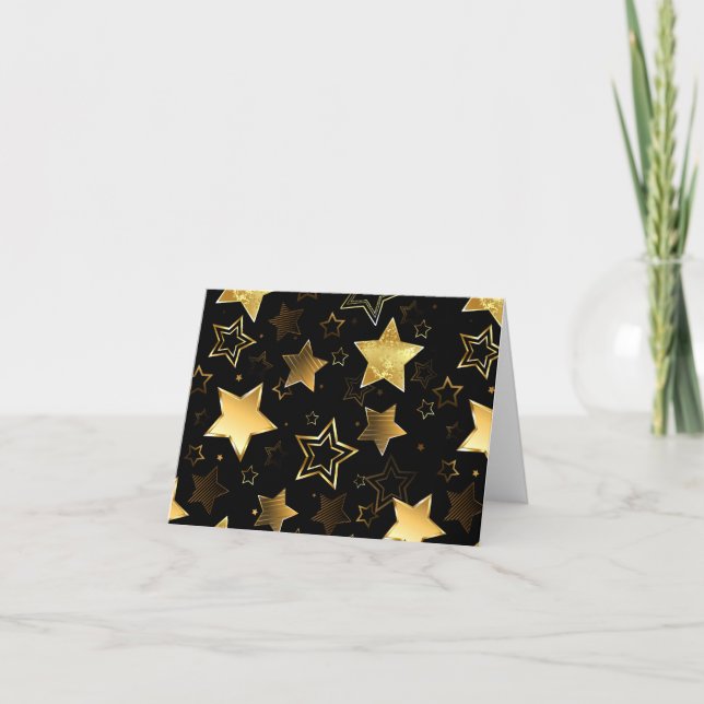 Seamless pattern with Golden Stars Holiday Card (Front)