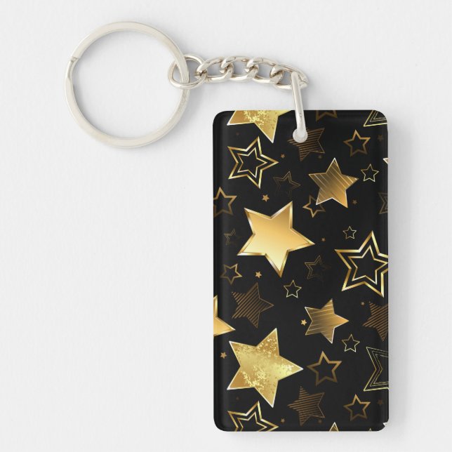 Seamless pattern with Golden Stars Keychain (Front)