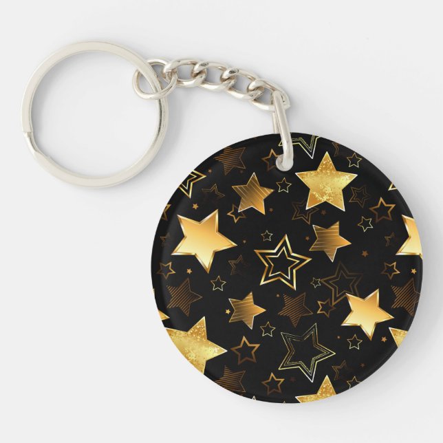 Seamless pattern with Golden Stars Keychain (Front)