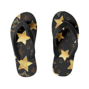 Seamless pattern with Golden Stars Kid's Flip Flops