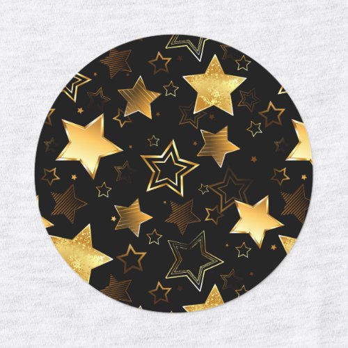 Seamless pattern with Golden Stars Kids Labels