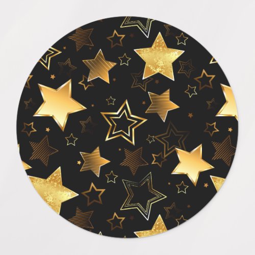 Seamless pattern with Golden Stars Kids Labels