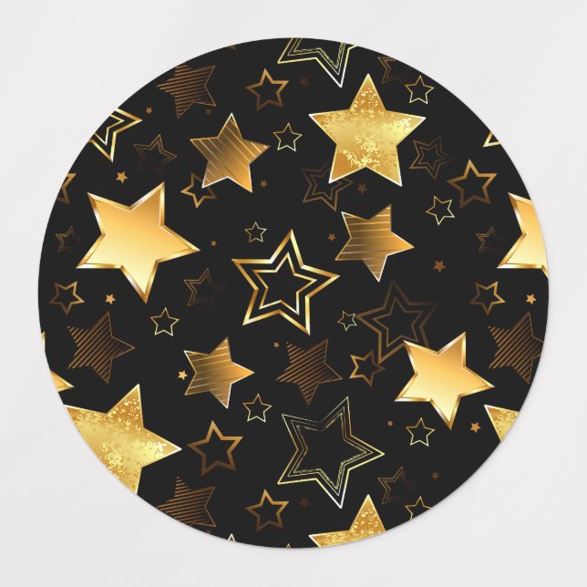 Seamless pattern with Golden Stars Kids' Labels (Design 1)