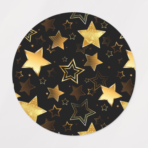 Seamless pattern with Golden Stars Kids Labels