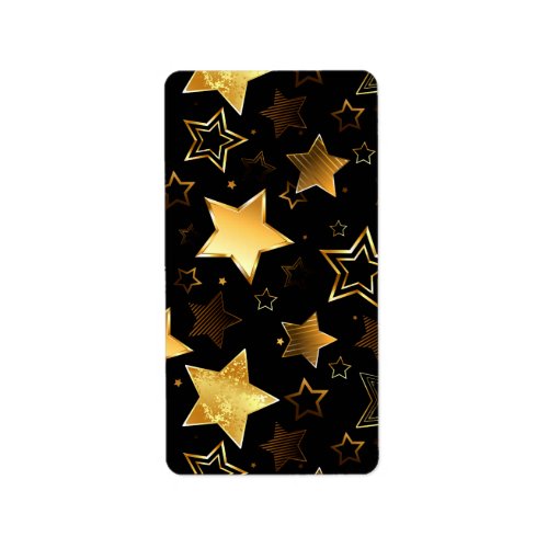 Seamless pattern with Golden Stars Label