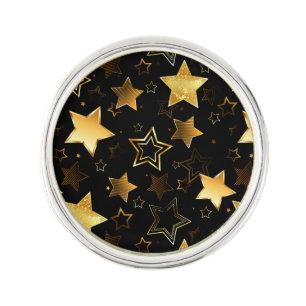 Seamless pattern with Golden Stars Lapel Pin