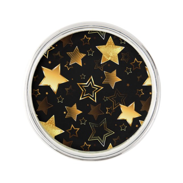 Seamless pattern with Golden Stars Lapel Pin (Front)