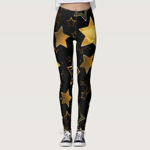 Seamless pattern with Golden Stars Leggings