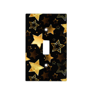 Seamless pattern with Golden Stars Light Switch Cover