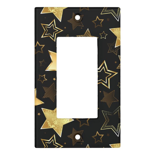 Seamless pattern with Golden Stars Light Switch Cover (Front)
