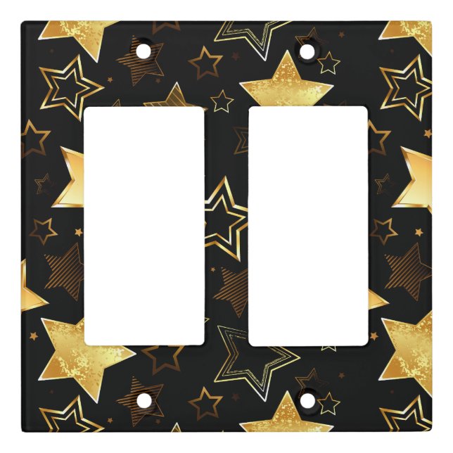 Seamless pattern with Golden Stars Light Switch Cover (Front)
