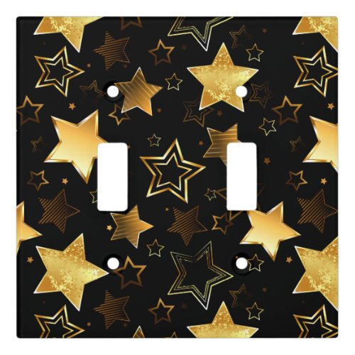 Seamless pattern with Golden Stars Light Switch Cover