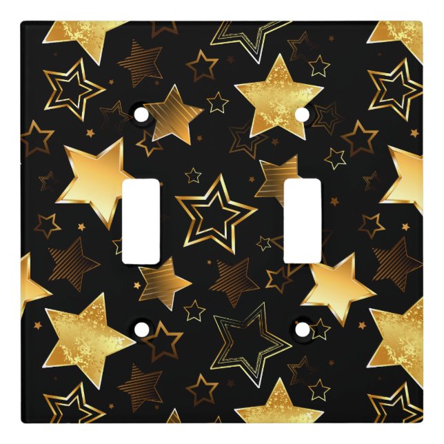 Seamless pattern with Golden Stars Light Switch Cover (Front)