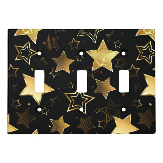 Seamless pattern with Golden Stars Light Switch Cover (Front)