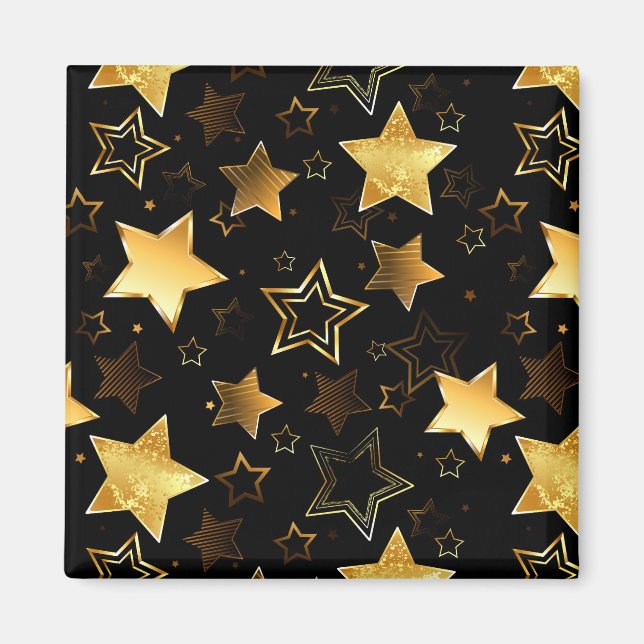Seamless pattern with Golden Stars Magnet (Front)
