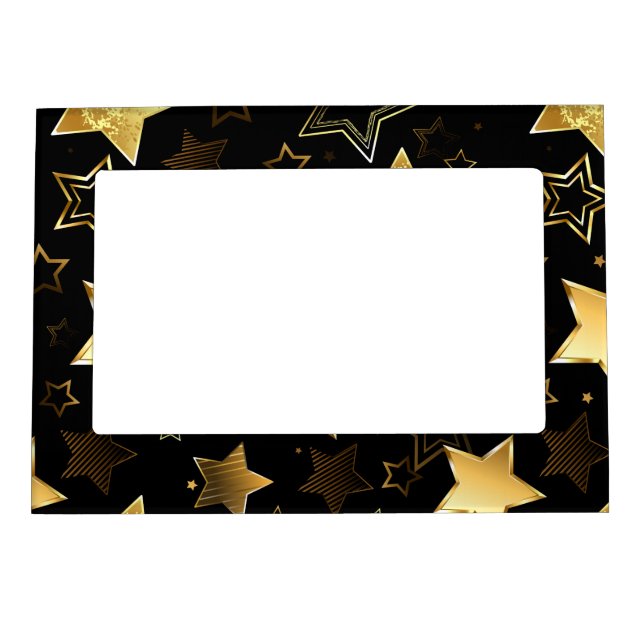 Seamless pattern with Golden Stars Magnetic Frame (Front)