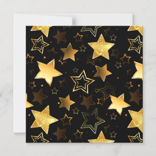 Seamless pattern with Golden Stars Magnetic Invitation