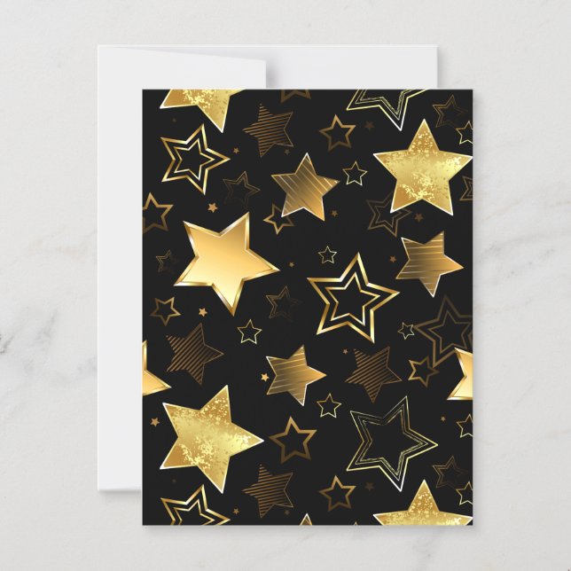 Seamless pattern with Golden Stars Magnetic Invitation (Front)