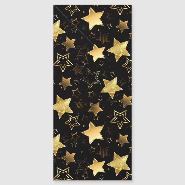 Seamless pattern with Golden Stars Magnetic Invitation (Front)